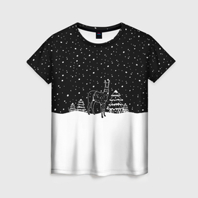 Женская футболка 3D с принтом Ночь перед рождеством в Белгороде, 100% полиэфир ( синтетическое хлопкоподобное полотно) | прямой крой, круглый вырез горловины, длина до линии бедер | 