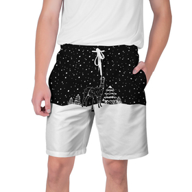 Мужские шорты 3D с принтом Ночь перед рождеством в Екатеринбурге,  полиэстер 100% | прямой крой, два кармана без застежек по бокам. Мягкая трикотажная резинка на поясе, внутри которой широкие завязки. Длина чуть выше колен | 