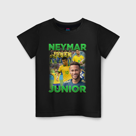 Детская футболка хлопок с принтом Неймар Джуниор в Белгороде, 100% хлопок | круглый вырез горловины, полуприлегающий силуэт, длина до линии бедер | 