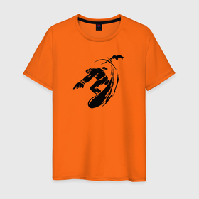 Мужская футболка хлопок с принтом Snowboarding freeride в Тюмени, 100% хлопок | прямой крой, круглый вырез горловины, длина до линии бедер, слегка спущенное плечо. | Тематика изображения на принте: 