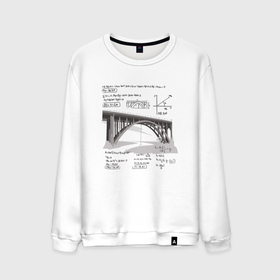 Мужской свитшот хлопок с принтом Мост и математические формулы в Санкт-Петербурге, 100% хлопок |  | Тематика изображения на принте: 