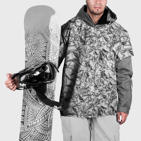 Накидка на куртку 3D с принтом Текстура мятой алюминиевой фольги в Тюмени, 100% полиэстер |  | Тематика изображения на принте: 