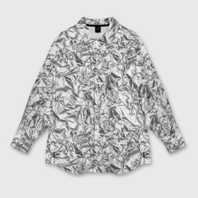 Мужская рубашка oversize 3D с принтом Текстура мятой алюминиевой фольги в Тюмени,  |  | 