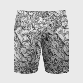 Мужские шорты спортивные с принтом Текстура мятой алюминиевой фольги в Тюмени,  |  | Тематика изображения на принте: 