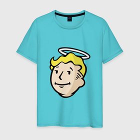 Мужская футболка хлопок с принтом Holly vault boy в Белгороде, 100% хлопок | прямой крой, круглый вырез горловины, длина до линии бедер, слегка спущенное плечо. | 