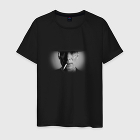Мужская футболка хлопок с принтом Оппенгеймер без фона в Екатеринбурге, 100% хлопок | прямой крой, круглый вырез горловины, длина до линии бедер, слегка спущенное плечо. | 