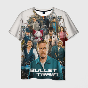 Мужская футболка 3D с принтом Bullet train в Белгороде, 100% полиэфир | прямой крой, круглый вырез горловины, длина до линии бедер | 