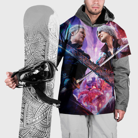 Накидка на куртку 3D с принтом Vergil vs Dante в Екатеринбурге, 100% полиэстер |  | Тематика изображения на принте: 