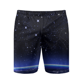 Мужские шорты спортивные с принтом Земной горизонт ,  |  | 