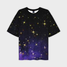 Мужская футболка OVERSIZE 3D с принтом Сияющие звёзды вселенной в Санкт-Петербурге,  |  | Тематика изображения на принте: 