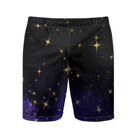 Мужские шорты спортивные с принтом Сияющие звёзды вселенной в Санкт-Петербурге,  |  | 