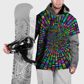 Накидка на куртку 3D с принтом Цветная спираль   оптическая иллюзия в Екатеринбурге, 100% полиэстер |  | 