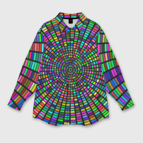 Мужская рубашка oversize 3D с принтом Цветная спираль   оптическая иллюзия в Екатеринбурге,  |  | 