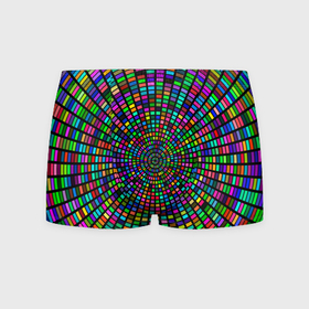 Мужские трусы 3D с принтом Цветная спираль   оптическая иллюзия в Екатеринбурге, 50% хлопок, 50% полиэстер | классическая посадка, на поясе мягкая тканевая резинка | 