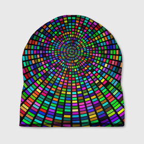 Шапка 3D с принтом Цветная спираль   оптическая иллюзия в Екатеринбурге, 100% полиэстер | универсальный размер, печать по всей поверхности изделия | 