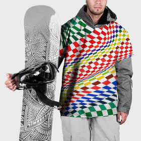 Накидка на куртку 3D с принтом Разноцветная оптическая иллюзия в Екатеринбурге, 100% полиэстер |  | 