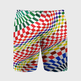 Мужские шорты спортивные с принтом Разноцветная оптическая иллюзия ,  |  | 