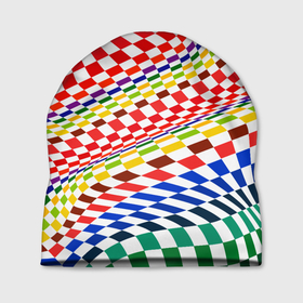 Шапка 3D с принтом Разноцветная оптическая иллюзия в Курске, 100% полиэстер | универсальный размер, печать по всей поверхности изделия | 