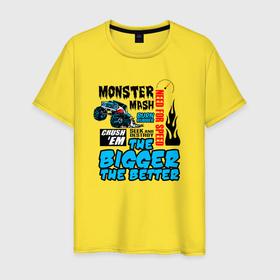 Мужская футболка хлопок с принтом Авто монстр в Тюмени, 100% хлопок | прямой крой, круглый вырез горловины, длина до линии бедер, слегка спущенное плечо. | 