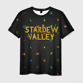 Мужская футболка 3D с принтом Фруктовый паттерн из Stardew Valley в Курске, 100% полиэфир | прямой крой, круглый вырез горловины, длина до линии бедер | 