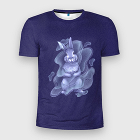 Мужская футболка 3D Slim с принтом Год Голубого водяного кролика 2023 , 100% полиэстер с улучшенными характеристиками | приталенный силуэт, круглая горловина, широкие плечи, сужается к линии бедра | Тематика изображения на принте: 