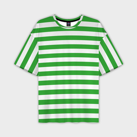 Мужская футболка OVERSIZE 3D с принтом Зеленый полосатый новогодний леденец ,  |  | 