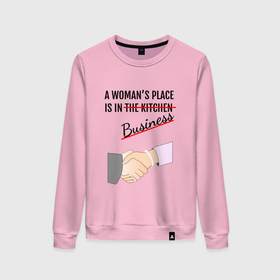 Женский свитшот хлопок Женщина в бизнесе: в Ухте, 100% хлопок | прямой крой, круглый вырез, на манжетах и по низу широкая трикотажная резинка  |
