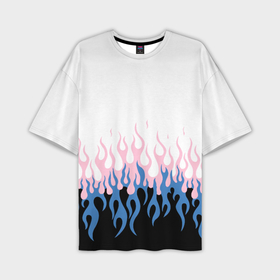 Мужская футболка OVERSIZE 3D с принтом Ледяное пламя в Тюмени,  |  | 