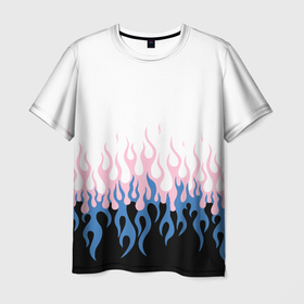 Мужская футболка 3D с принтом Ледяное пламя в Белгороде, 100% полиэфир | прямой крой, круглый вырез горловины, длина до линии бедер | 