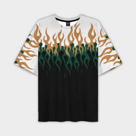 Мужская футболка OVERSIZE 3D с принтом Ледяное пламя инверсия в Тюмени,  |  | 