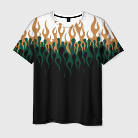 Мужская футболка 3D с принтом Ледяное пламя инверсия в Кировске, 100% полиэфир | прямой крой, круглый вырез горловины, длина до линии бедер | 