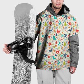 Накидка на куртку 3D с принтом Новогодняя символика , 100% полиэстер |  | 