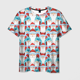 Мужская футболка 3D с принтом Деды Морозы в Петрозаводске, 100% полиэфир | прямой крой, круглый вырез горловины, длина до линии бедер | 