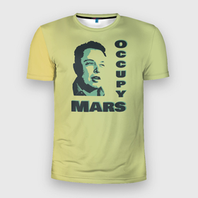 Мужская футболка 3D Slim с принтом Илон маск оккупант Марса , 100% полиэстер с улучшенными характеристиками | приталенный силуэт, круглая горловина, широкие плечи, сужается к линии бедра | 