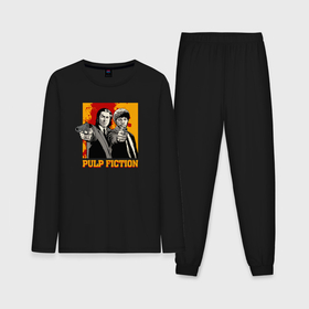 Мужская пижама хлопок (с лонгсливом) с принтом Криминальное чтиво John Travolta Samuel L. Jackson в Белгороде,  |  | Тематика изображения на принте: 