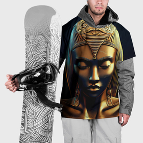 Накидка на куртку 3D с принтом Нейросеть   золотая статуя египетской царицы в Санкт-Петербурге, 100% полиэстер |  | Тематика изображения на принте: 
