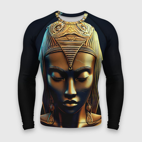 Мужской рашгард 3D с принтом Нейросеть   золотая статуя египетской царицы в Санкт-Петербурге,  |  | Тематика изображения на принте: 