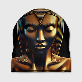 Шапка 3D с принтом Нейросеть   золотая статуя египетской царицы в Санкт-Петербурге, 100% полиэстер | универсальный размер, печать по всей поверхности изделия | Тематика изображения на принте: 