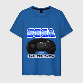 Мужская футболка хлопок с принтом Sega genesis joystick в Белгороде, 100% хлопок | прямой крой, круглый вырез горловины, длина до линии бедер, слегка спущенное плечо. | 
