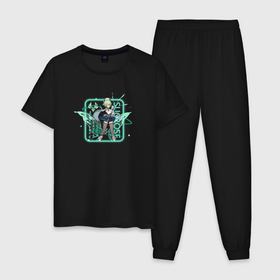 Мужская пижама хлопок с принтом Sucrose neon в Курске, 100% хлопок | брюки и футболка прямого кроя, без карманов, на брюках мягкая резинка на поясе и по низу штанин
 | 