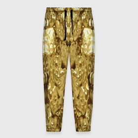 Мужские брюки 3D с принтом Золотая кожа в Санкт-Петербурге, 100% полиэстер | манжеты по низу, эластичный пояс регулируется шнурком, по бокам два кармана без застежек, внутренняя часть кармана из мелкой сетки | 