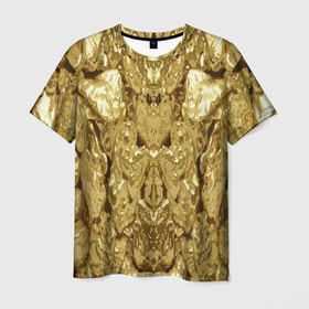 Мужская футболка 3D с принтом Золотая кожа в Екатеринбурге, 100% полиэфир | прямой крой, круглый вырез горловины, длина до линии бедер | 