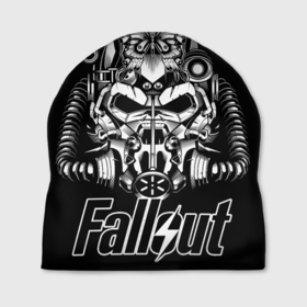 Шапка 3D с принтом Fallout helmet в Белгороде, 100% полиэстер | универсальный размер, печать по всей поверхности изделия | 