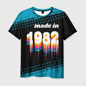Мужская футболка 3D с принтом Made in 1982: liquid art в Тюмени, 100% полиэфир | прямой крой, круглый вырез горловины, длина до линии бедер | Тематика изображения на принте: 