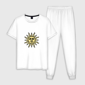 Мужская пижама хлопок с принтом Dark Souls   воины солнца в Тюмени, 100% хлопок | брюки и футболка прямого кроя, без карманов, на брюках мягкая резинка на поясе и по низу штанин
 | 