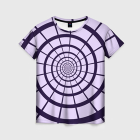 Женская футболка 3D с принтом Спираль   оптическая иллюзия в Петрозаводске, 100% полиэфир ( синтетическое хлопкоподобное полотно) | прямой крой, круглый вырез горловины, длина до линии бедер | 