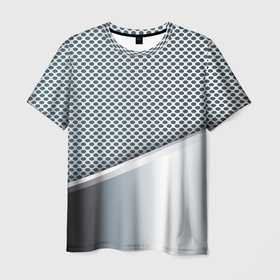 Мужская футболка 3D с принтом Текстура объёмного металла в Новосибирске, 100% полиэфир | прямой крой, круглый вырез горловины, длина до линии бедер | 