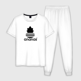 Мужская пижама хлопок с принтом Ananas   Adidas в Белгороде, 100% хлопок | брюки и футболка прямого кроя, без карманов, на брюках мягкая резинка на поясе и по низу штанин
 | 