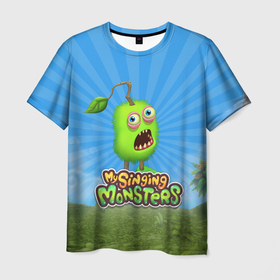 Мужская футболка 3D с принтом My Singin Monsters   Зерномех в Кировске, 100% полиэфир | прямой крой, круглый вырез горловины, длина до линии бедер | 