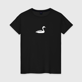 Женская футболка хлопок с принтом Minimal goose в Белгороде, 100% хлопок | прямой крой, круглый вырез горловины, длина до линии бедер, слегка спущенное плечо | 